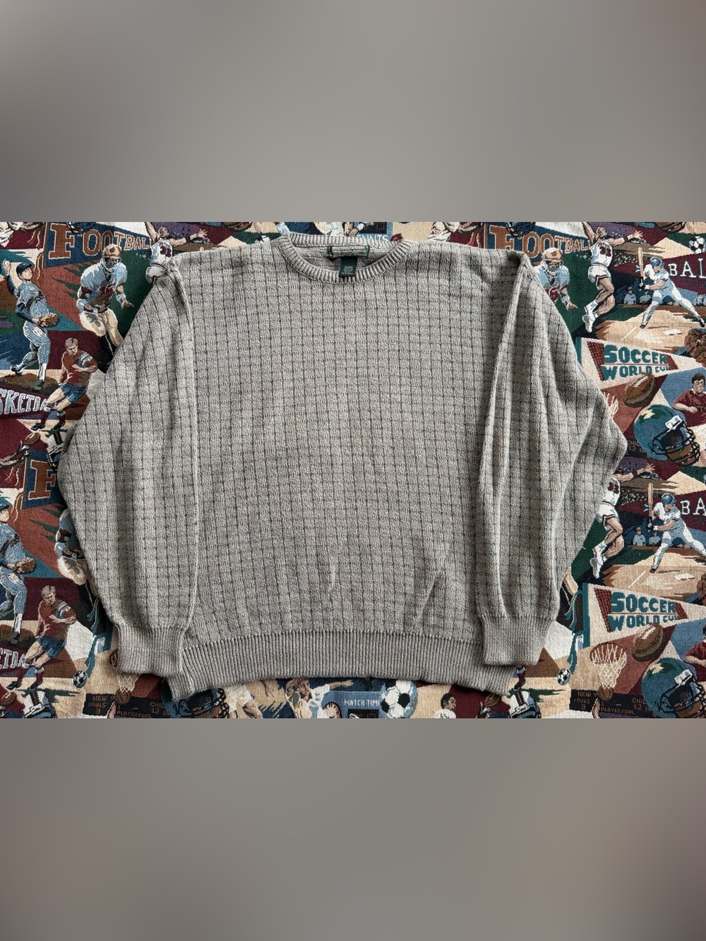 Vintage 90s Men’s Bass Brown 100% Cotton Knit Sweater